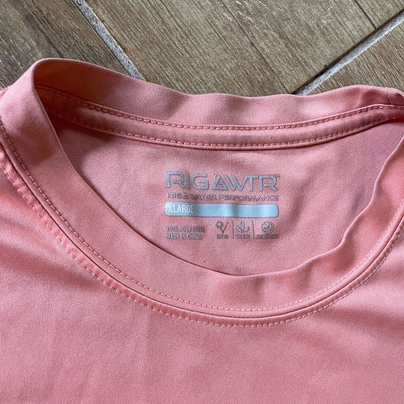 Rig and Water Pink/Coral Short Sleeve Polyester Fishing Shirt Men's XL - Picture 8 of 8